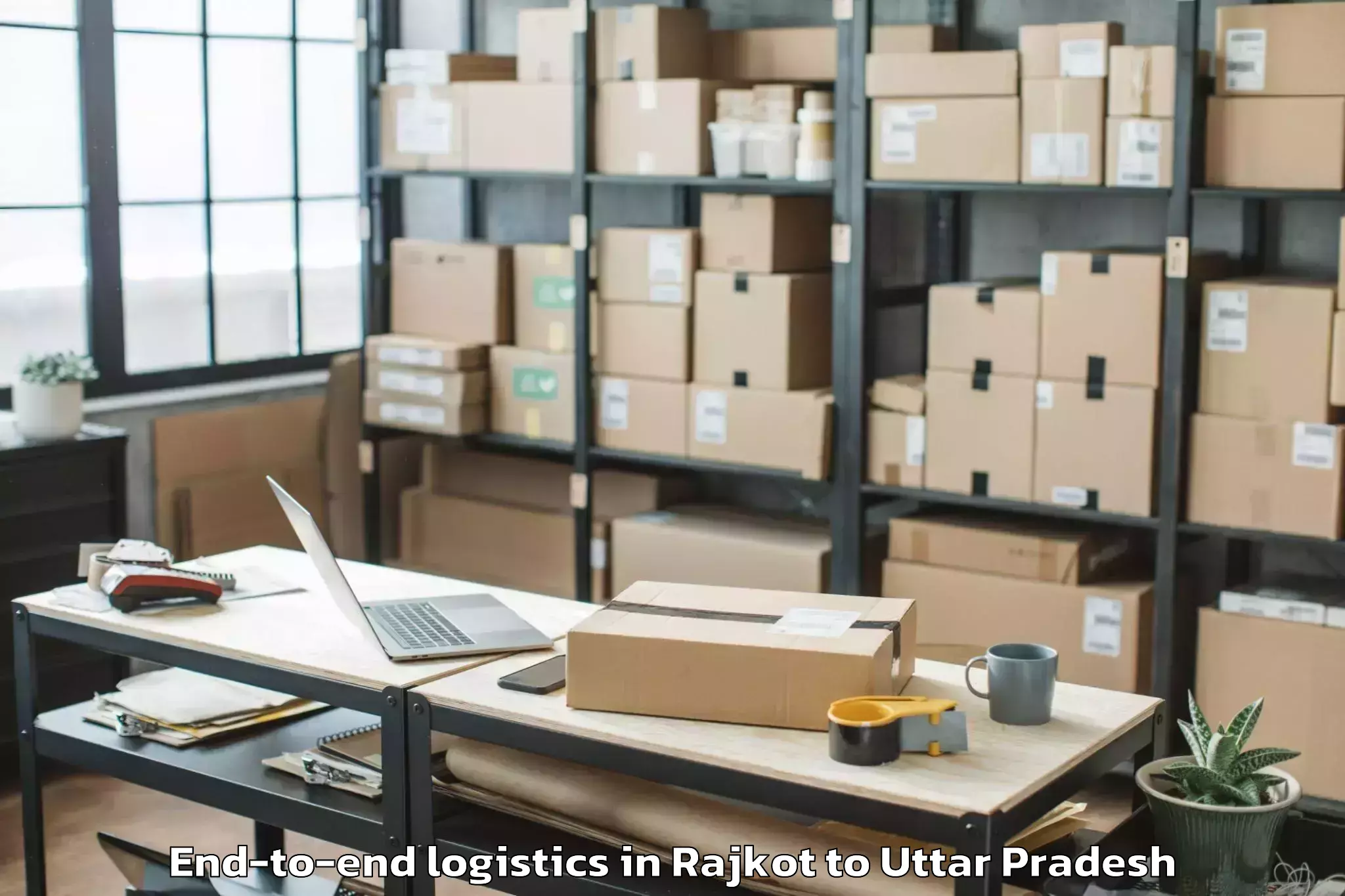 Book Rajkot to Gabhana End To End Logistics Online